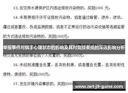 举报事件对棋手心理状态的影响及其对竞技表现的深远影响分析